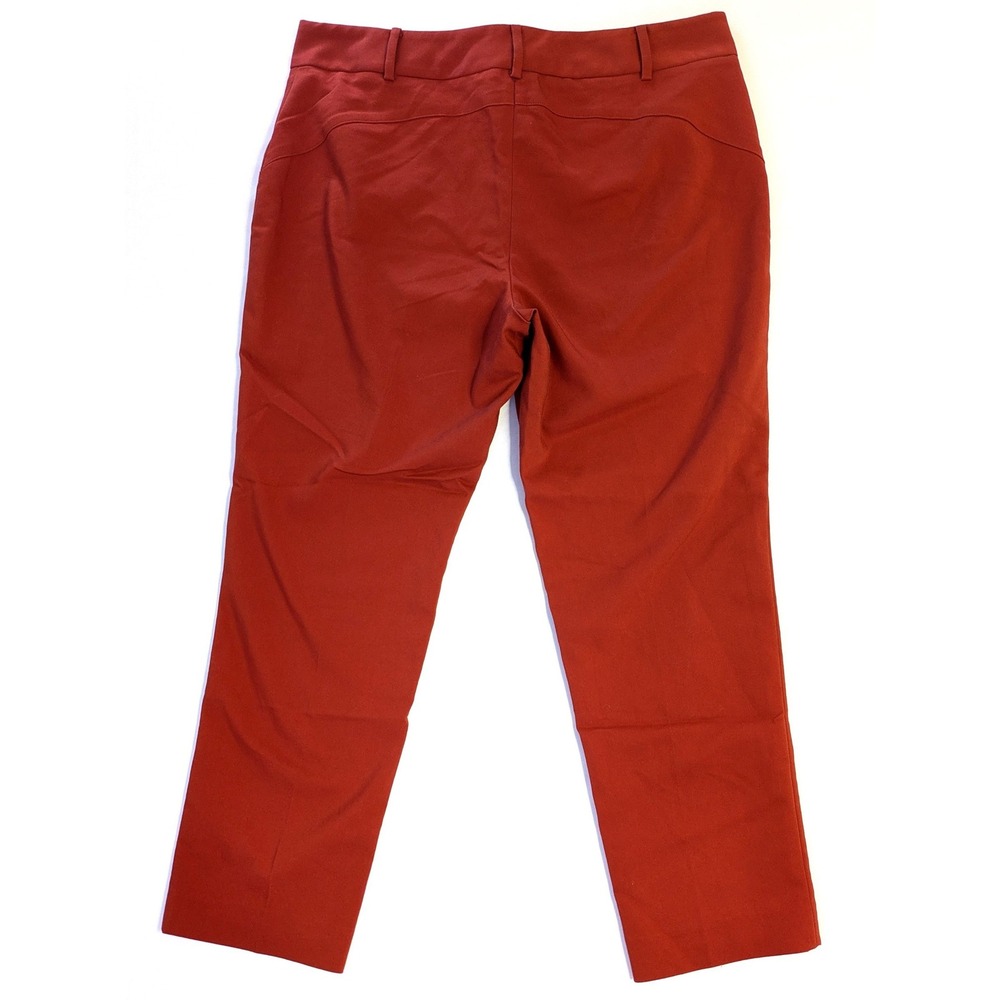 Chaus New York Womens Rust Orange Dress Pants Size 14 Flat Front Trousers - Picture 2 of 6